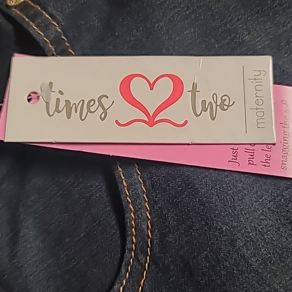 Times Two Dark Blue Denim Maternity Jeans with Soft Stretchy Belly Band, 3X - Picture 8 of 13